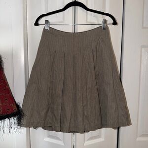 CAbi Taupe Pinstripe Circle Skirt